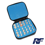Kit Universal de Adaptadores UNIDAPT de 30 piezas con baño de Plata, en estuche, esponja y ziper.�??