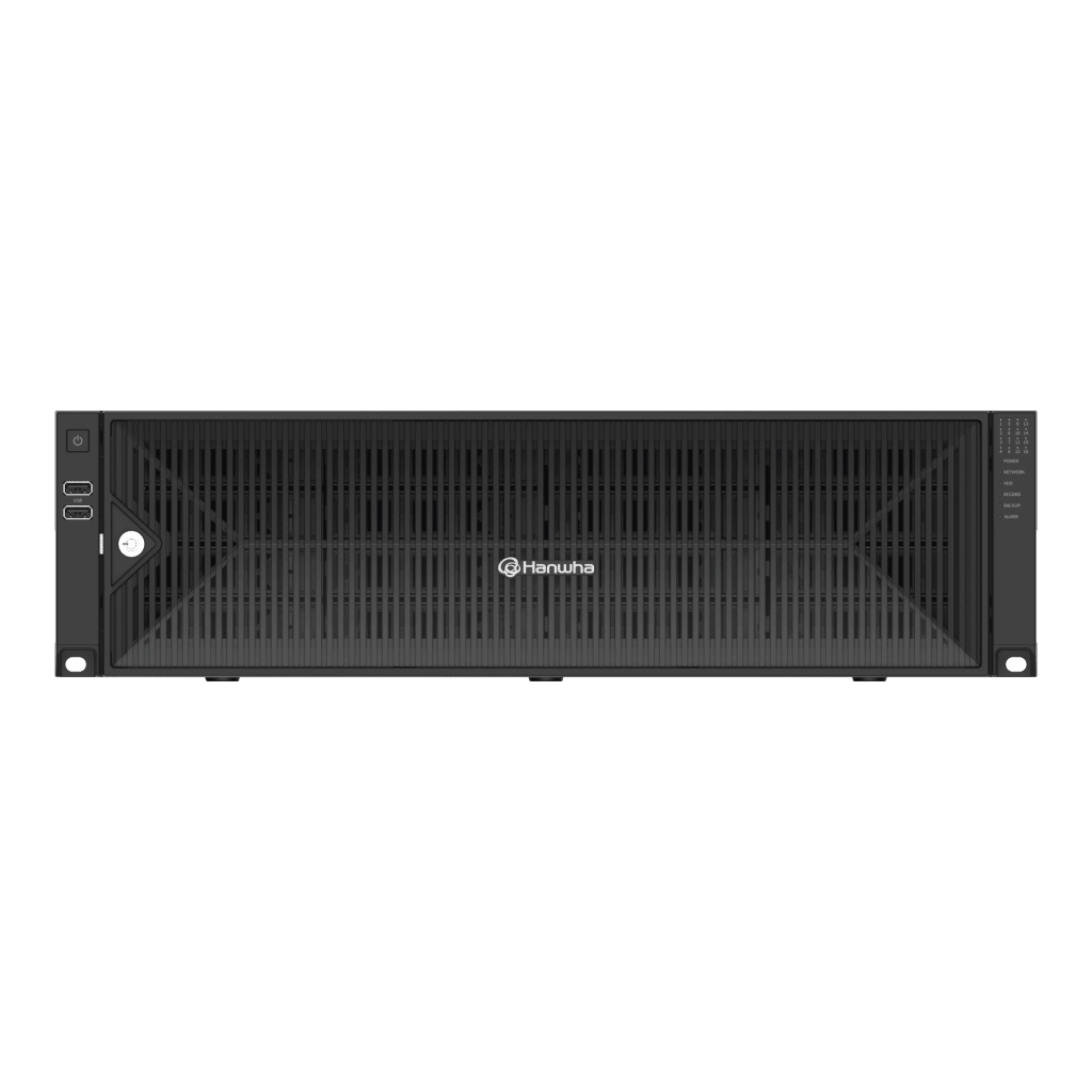 NVR de 64 canales / Soporta grabación hasta 32 MP / H.265 & Wisestream / Procesamiento 400 Mbps / 3 Puertos de Red / Raid 5-6 / 160 TB incluidos