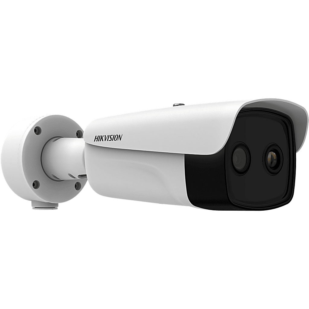 (HIKMICRO) Cámara Bullet IP Bi-espectral Térmica 15.4 mm (384×288) / Óptica 8 mm (4 Megapixel) / IA GUANLAN / 75 m IR / IP67 / IK10 / NEMA 4X / PoE / Termométrica -20°C a 150°C / Detección Fuego y Humo / TP