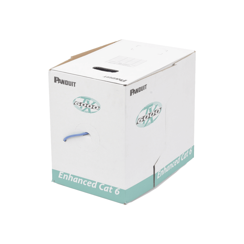 Bobina de Cable UTP 305 Metros (1000 Pies) de Cobre, TX6000? PanNet, Reelex, Azul, Categoría 6 Mejorado (23 AWG), PVC (CMR, Riser), de 4 Pares