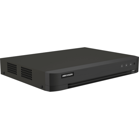 DVR 16 Canales TURBOHD + 8 Canales IP / 5 Megapixel Lite - 3K Lite / Audio de Dos Vías por Coaxitron / Reconocimiento Facial / ACUSENSE (Evita falsas alarmas) / 1 Bahía de Disco Duro / Salida de Video en Full HD