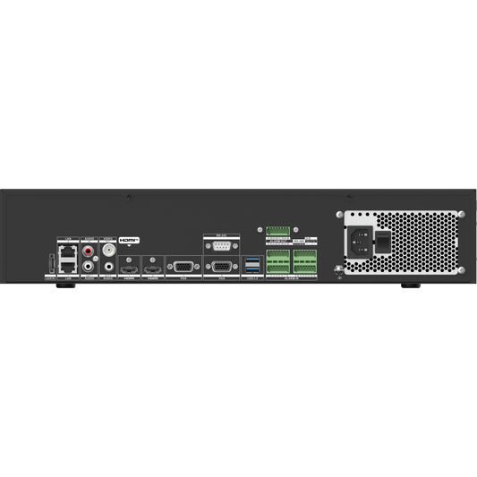 NVR 12 Megapixel (4K) / 32 Canales IP / 8 Bahías de Disco Duro / 2 Tarjetas de Red / Soporta RAID / HDMI en 4K / Soporta POS / Reconocimiento Facial / Bases de Datos / Hasta 100,000 Fotografías