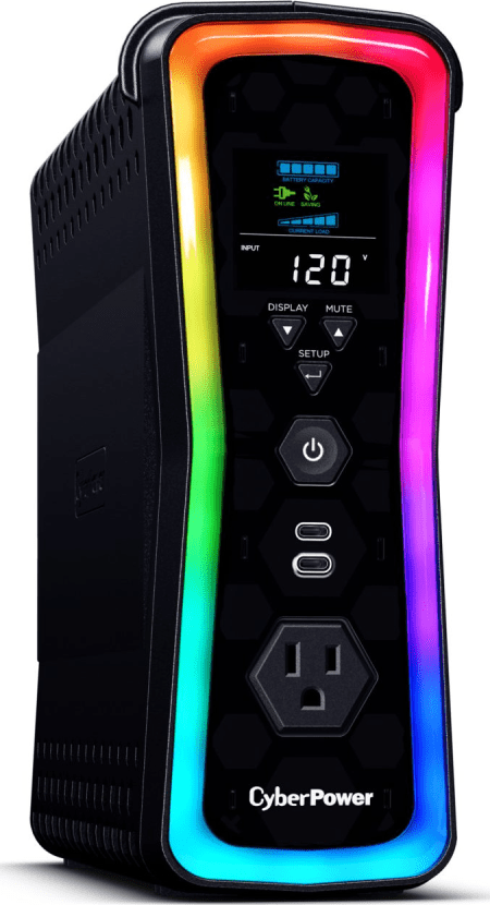 UPS Gamer de 1500 VA/1000 W, Topología Línea Interactiva, Entrada 120 Vca  NEMA 5-15P, y 13 Salidas NEMA 5-15R, Puerto USB, Con Regulador de Voltaje (AVR)