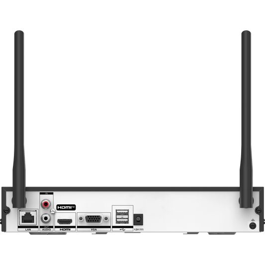 NVR 4 Megapixel / 8 canales IP / 1 Bahía de Disco Duro / 2 Antenas Wi-Fi / Salida de Vídeo Full HD