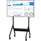 Carro Móvil para Pantalla Plana / 43" a 75"+ Displays / Altura Ajustable 49.8"-65.8" (126.5-167.1 cm) / Capacidad 150 lb (68 kg) / 4 Ruedas Dobles 4" (102 mm) / Gestión de Cableado Interno / Estructura Tubular / Incl