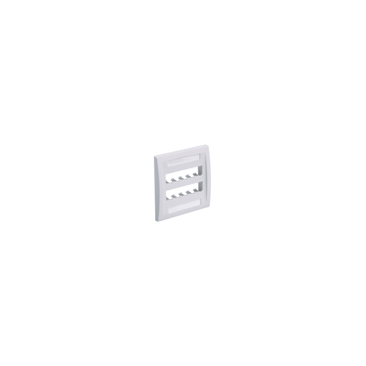 Placa de Pared Vertical Ejecutiva, Salida Para 10 Puertos Mini-Com, Con Espacios Para Etiquetas, Color Blanco Mate