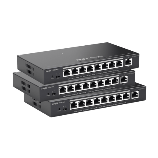 Pack Promocional Q1, tres unidades del modelo RG-ES209GC-P
