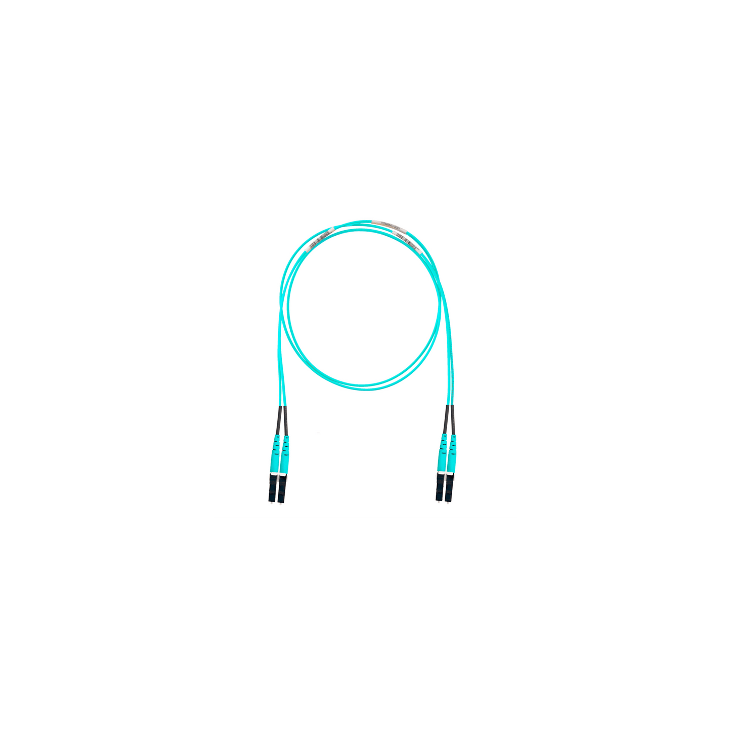 Jumper de Fibra Optica Multimodo 50/125 OM4, LC-LC Duplex, OFNR (Riser), Color Aqua, 30 Metros