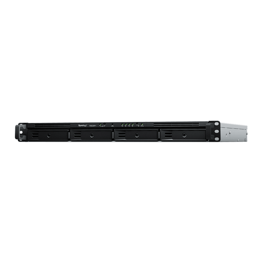 NAS RackStation RS822RP+ | 4 Bahías | 1U | AMD Ryzen V1500B | 32 GB DDR4 ECC | 4 Puertos 1GbE | Expansión PCIe | Compatibilidad con RAID | Caché SSD | Unidades de Energía Redundantes.