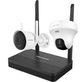 Kit IP Inalámbrico 4 Megapixel / NVS 4 Canales / 1 Cámara Bala Exterior + 1 Cámara Turret Interior con Lente 2.8 mm y Dual Light / Audio Bidireccional (Micrófono y Bocina) / Soporta Micro SD de 512 GB
