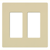 Placa de pared 2 espacios, para atenuador (dimmer), apagador ó control remoto inalámbrico LUTRON.