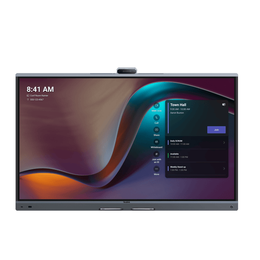 Yealink MeetingBoard 75 Pro, Centro de Colaboración Inteligente con IA, 4K UHD, Android 13, Micrófonos Integrados y Cámara Ultra Gran Angular