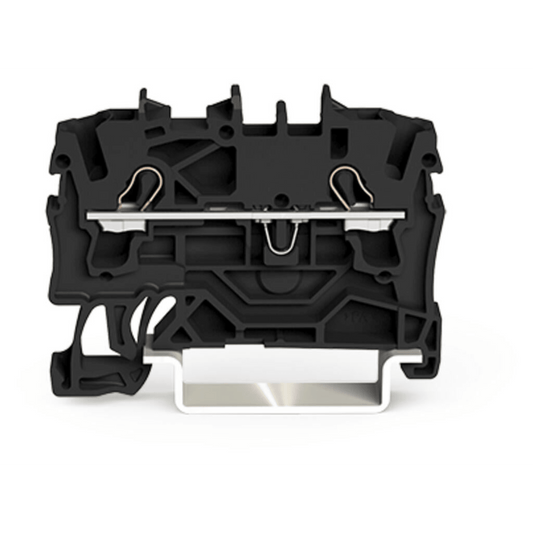 Borna de Paso Serie 2002 / 2 Conductores / Sección 2.5 mm² / Tecnología Push-in CAGE CLAMP® / Aplicaciones Ex e II / Montaje Carril DIN 35x15 y 35x7.5 / Negro / Certificaciones ATEX IECEx UL CSA