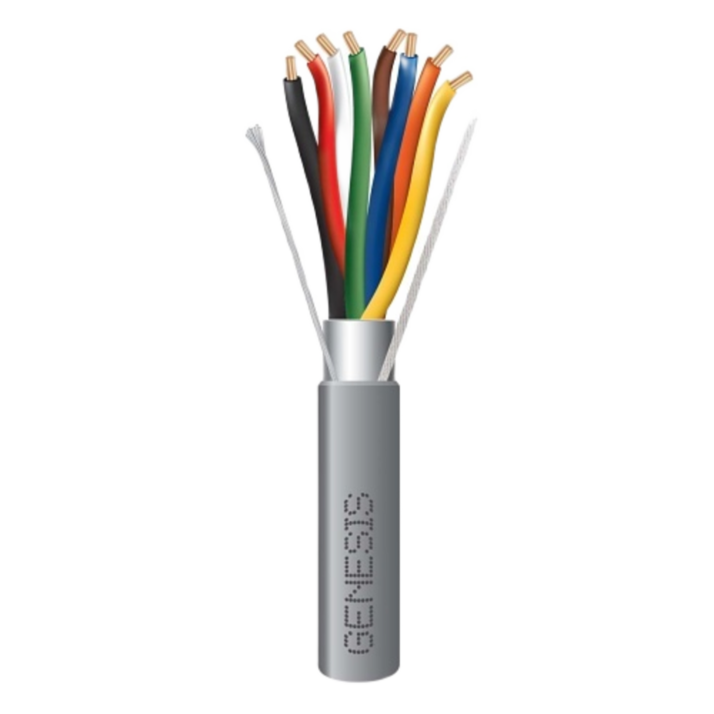 Bobina de 305 Metros / Cable de Cobre / 8 x 22 AWG / Riser / Tipo CMR-CL3R / Blindado / Gris / Para Aplicaciones de Control de Acceso / Alarmas de Intrusión / Automatización / Interfonos y TV Porteros