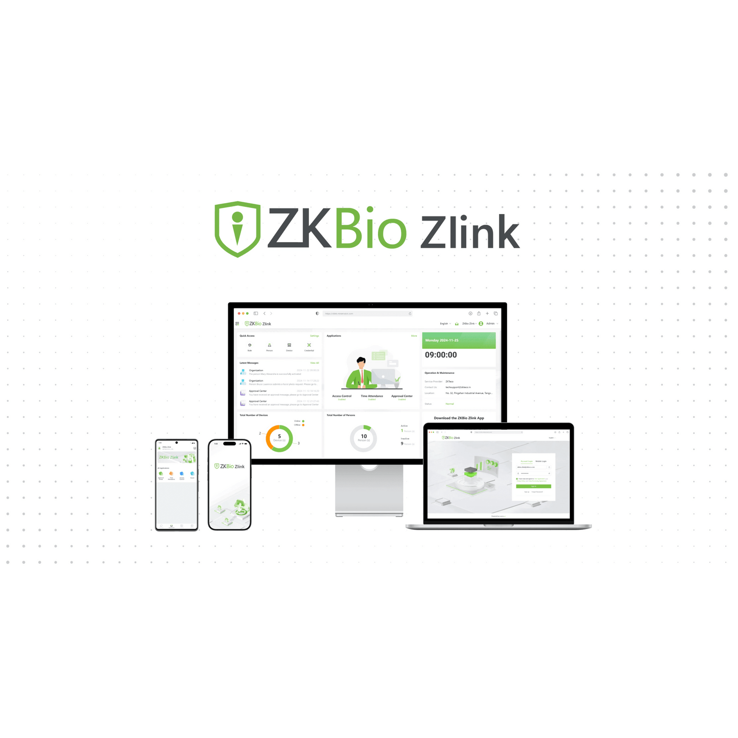 Plataforma IoT Inteligente en la Nube para PYME / Basada en AWS / Gestión Multidispositivo / ZKBio Zlink