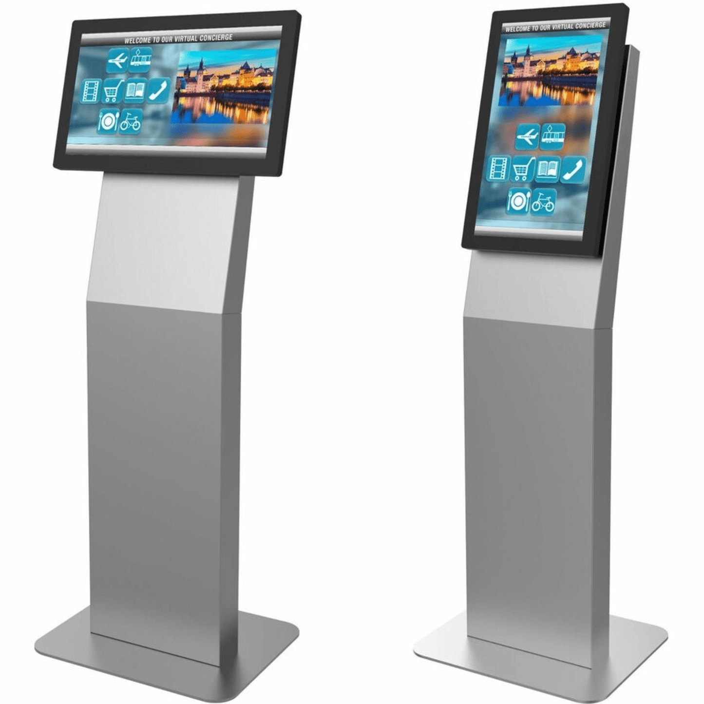 Montaje tipo Kiosko Para Pantallas Indoor Peerless-AV / Orientación Paisaje o Retrato / Base Plana Rectangular / Puertas Traseras con Seguridad / Gestión Interna de Cables / Compatible con Pantallas 15"-22"-32" / VESA 200x200