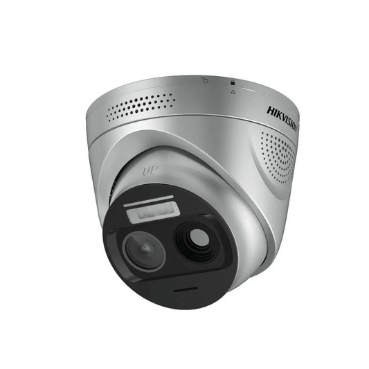 (HikFire) Cámara IP Turret de Detección Térmica de Incendios / Detección de Llamas y Temperaturas Anormales / 4 Megapíxel (Lente Óptico) + 1 Megapíxel (Lente Térmico) / Compatible con Hik-Connect