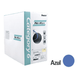 Bobina de Cable UTP 305 Metros (1000 Pies) de Cobre, NetKey, Azul, Categor�a 6 (24 AWG), 1000Mbps, Riser (CMR), de 4 Pares
