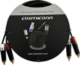 Cable 2 RCA x 2 RCA, conectores negros, con diferenciador de blanco y rojo (2x MT380-RD - 2x MT380-WH), length 2m