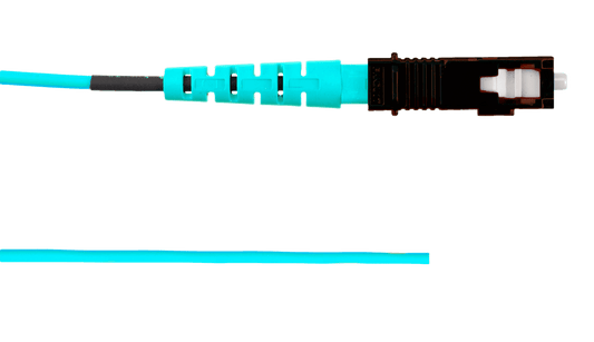 Pigtail de Fibra Óptica SC Simplex, Multimodo OM3 50/125, 900um, Color Aqua, 2 Metros