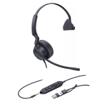 Diadema Alámbrica UH42 SE Mono de Yealink Certificada para Microsoft Teams con USB-C/A