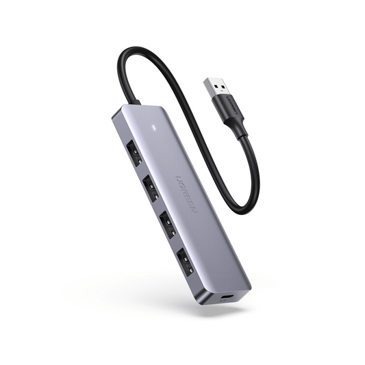 Hub USB 3.0 / Conversor USB-A a 4x USB-A 3.0 / 5 Gbps / Puerto Tipo-C para Alimentación / Protección Sobrecorriente y Cortocircuito / Compatible Windows Linux MAC OS