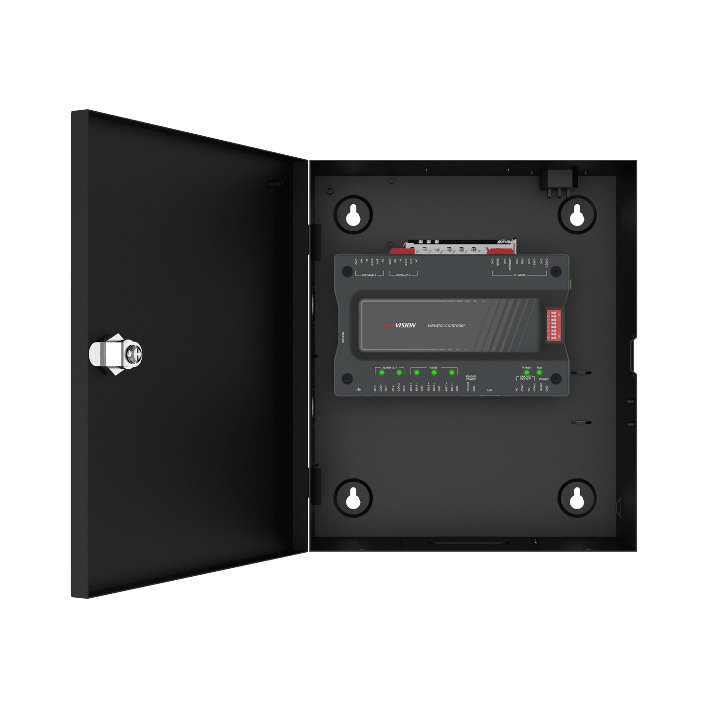 Controlador MAESTRO para Elevadores / Incluye Gabinete y Fuente / Control de Acceso para los pisos de los Elevadores por Huella o Tarjeta