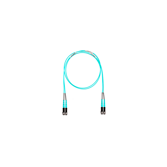 Jumper de Fibra Óptica Multimodo 50/125 OM4, SC-SC Duplex, OFNR (Riser), Color Aqua, 3 Metros