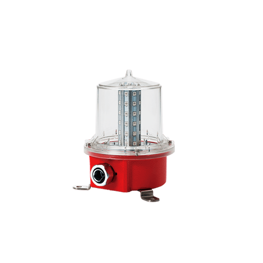Luz de Obstrucción de Aviación LED de Baja Intensidad Tipo A Color Rojo, 110 VCA, Protección IP66 y Grado ICAO