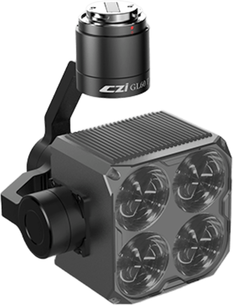 Foco Gimbal, 120W Máximo, 13400 Lúmenes, 4 Grupos Ópticos, 750g Peso, Iluminación 150m, Compatible con M300/M350/M400