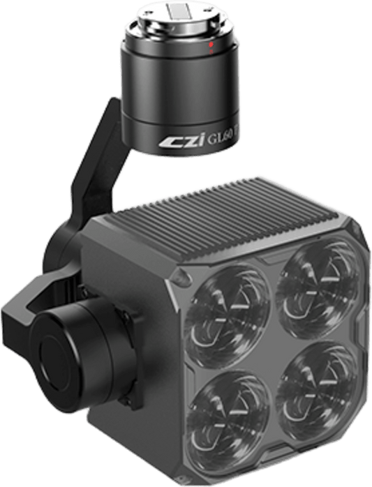 Foco Gimbal, 120W Máximo, 13400 Lúmenes, 4 Grupos Ópticos, 750g Peso, Iluminación 150m, Compatible con M300/M350/M400