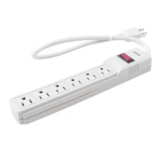 Multicontacto con Supresor de Picos 450 Joules, Voltaje de Entrada: 127 Vca NEMA 5-15P, Con 6 Salidas NEMA 5-15R.