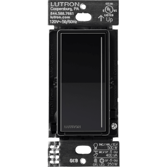 (RadioRa3) Atenuador táctil Sunnata Dimmer PRO color negro brillante , requiere cable neutro / soporta 250W LED