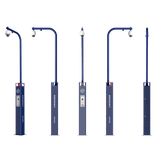 Estación de Alarma de Pánico con Videollamada / Cámara IP 4 Mergapixel / Audio Bidireccional / Altavoz 30 W / Sirena (Azul y Rojo) / RS-485 / Micro SD / Montaje en Suelo / Montaje para PTZ (No Incluye PTZ)