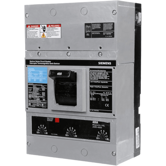 Interruptor Termomagnético 600V 3X400A, Sin zapatas principales.