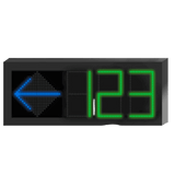 Panel LED Indicador de Estacionamiento Hikvision / 3 Dígitos con Flecha Direccional / Pantalla 7 Colores / Comunicación RS485-RJ45 / Montaje Colgante / Visualización Tiempo Real / Iconos Especiales