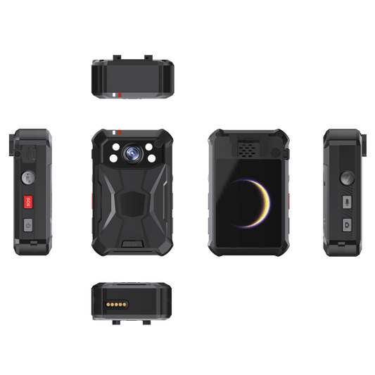 Body Camera Portátil / Grabación a 2K / Pantalla 2.4" LCD / IP68 / H.265 / 32 GB de Almacenamiento / GPS / WIFI / 3G y 4G / Fotos de Hasta 40 Megapixel / Micrófono Integrado