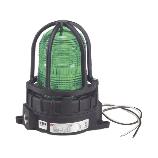 Luz de advertencia LED color Verde para ubicaciones peligrosas, montaje para superficies, 120/240Vca