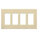 Placa de pared 4 espacios, color blanco, para atenuador (dimmer), switch ó control remoto PICO inalámbrico