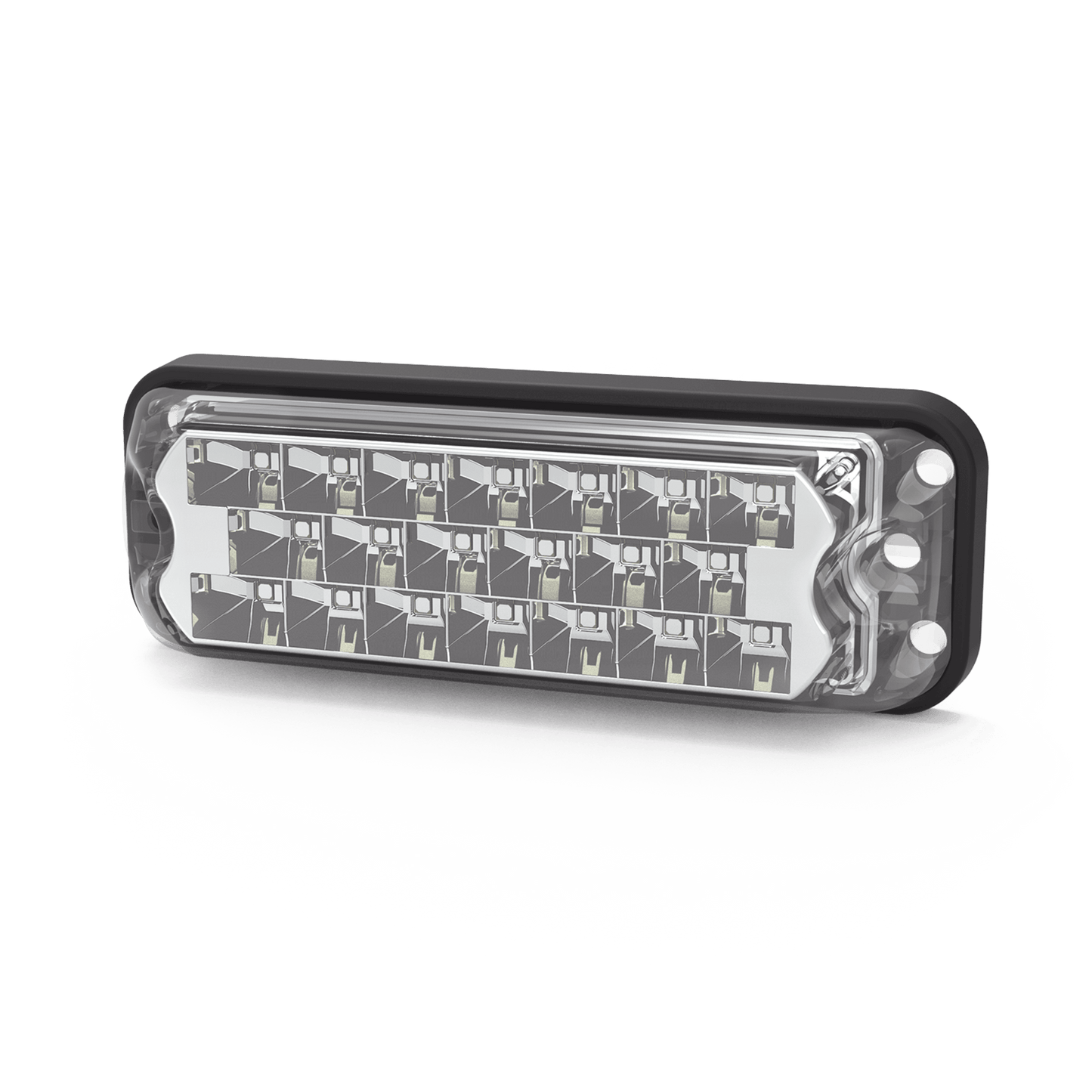 Luz Auxiliar de 20 LED, Ámbar/Claro, Bisel Negro, Lente transparente
