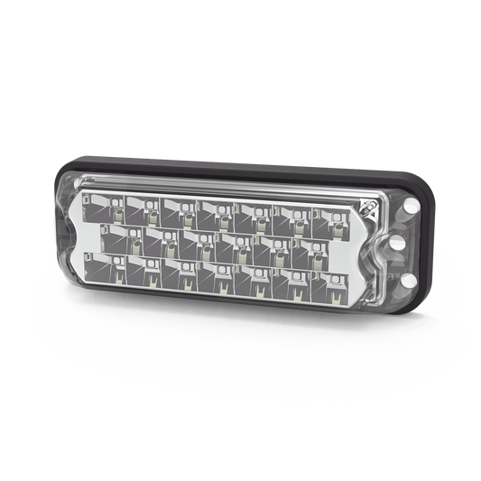 Luz Auxiliar de 20 LED, Ámbar/Claro, Bisel Negro, Lente transparente