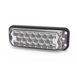 Luz Auxiliar de 20 LED, Ámbar/Claro, Bisel Negro, Lente transparente