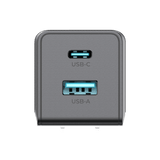 Cargador PRO USB-A / USB-C a C  / Tecnología GaN (Nitruro de Galio / Fast-Charging / Potencia 60W / Velocidad Transferencia 480 Mbps / Material Silicona No Tóxica /  Conector Aluminio Anodizado