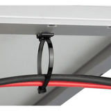 Cincho de Nylon 6.6 Solar Clip, 188mm largo x 14mm ancho, Color Negro, Exterior Resistente a Rayos UV, Paquete de 100pz