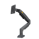 Brazo Ajustable para Monitor Ergonómico / Compatible con Monitores de 17" - 30" / Capacidad de Peso hasta 9 kg / Rotación 360° / Inclinación +85° a  -30° / Giro 180° / Ajuste de Resorte de Gas / Color Gris