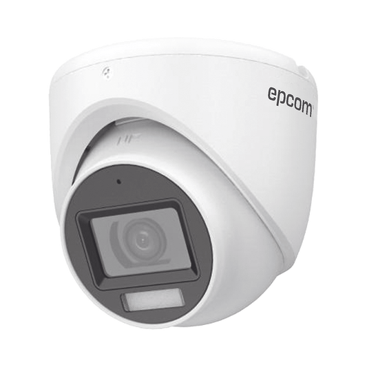 [Dual Light + ColorVu] Turret TURBOHD 3K (5 Megapixel) / Lente 2.8 mm / 30 mts IR + 20 mts Luz Blanca / Gran Angular 104.9° / uso en interior / dWDR / 4 Tecnologías / Policarbonato