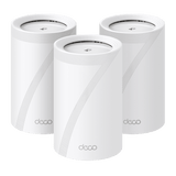 KIT 3 Routers Inalámbrico MESH Interior para Hogar / Triple Banda Wi-Fi 7 BE9300 Mbps / 2 Puerto 2.5 Gigabit WAN/LAN / 4 Antenas Internas / Operación Multi-Link MLO / Administración Mediante la App Deco (iOS, Android) / HomeShield