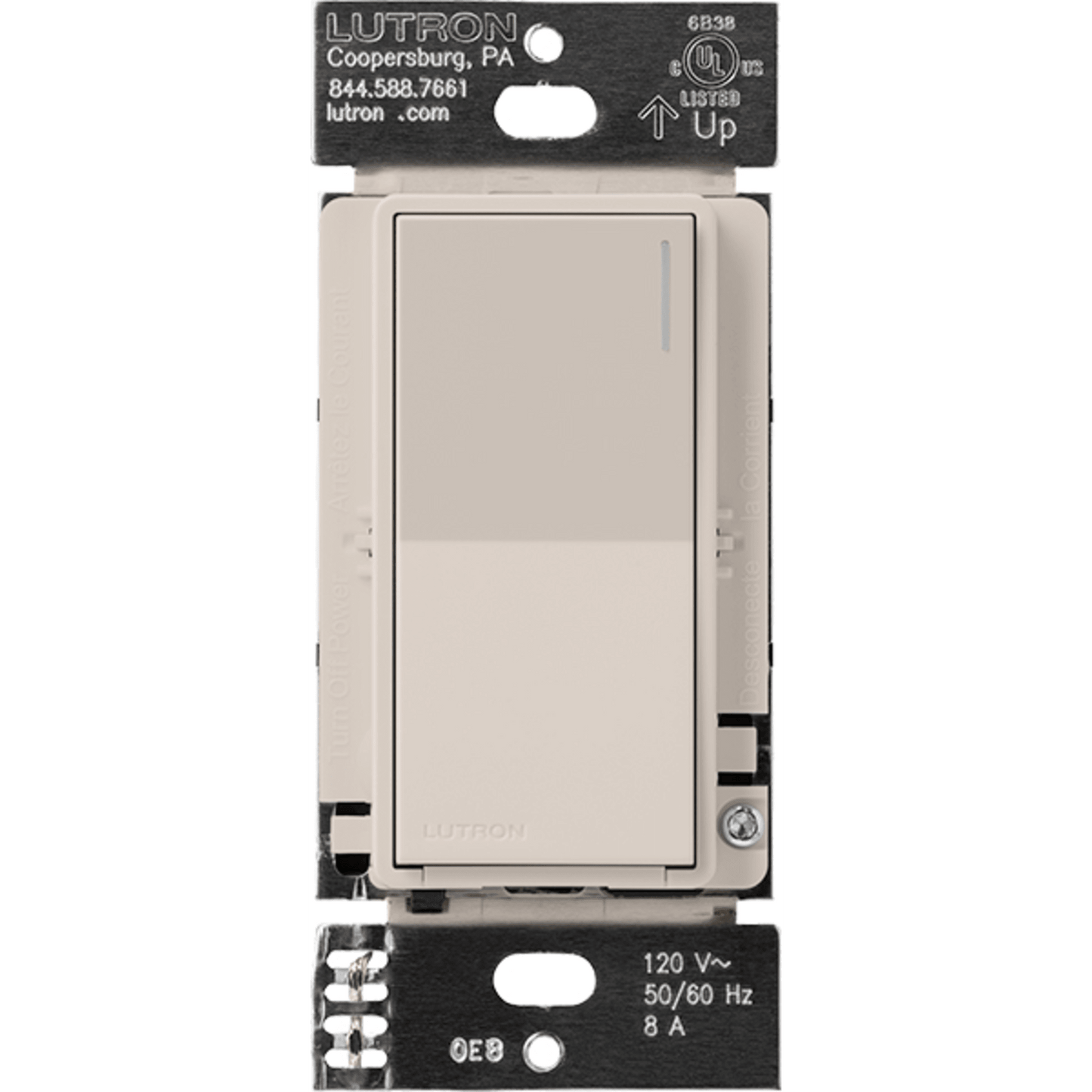 (RadioRa3) Apagador Sunnata color blanco para linea Radio Ra3, 8A de iluminacion, 5.8A Motor