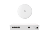 Kit DEMO de Router Multi-Servicio / 1 puerto 10/100/1000 Mbps(WAN) / 4 puertos 10/100/1000 Mbps(LAN) PoE / 50W + Punto de Acceso Wi-Fi 7 / 3.5 Gbps / MU-MIMO 2x2 (2.4GH y 5GHz) / Smart Antenna más cobertura / Instalación en techo y pared