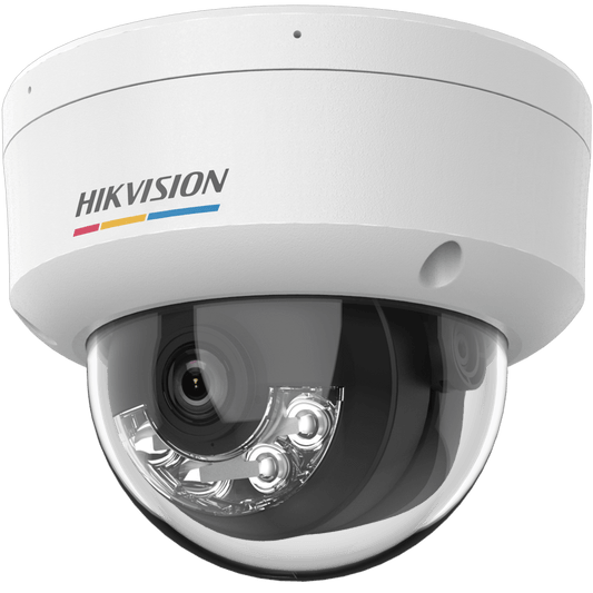 [Dual Light + ColorVu] Domo IP 2 Megapixel / Lente 2.8 mm / 30 mts IR + 30 mts Luz Blanca / Micrófono Integrado / ACUSENSE Lite / Exterior IP67 / IK08 / dWDR / PoE / Micro SD